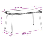 Mesa de Café Marrón y Negro 90 x 45 x 43 cm ratán sintético