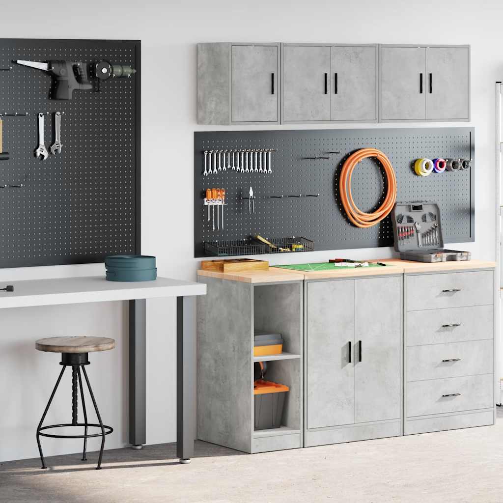 Armarios 2 uds para garaje madera de ingeniería blanco