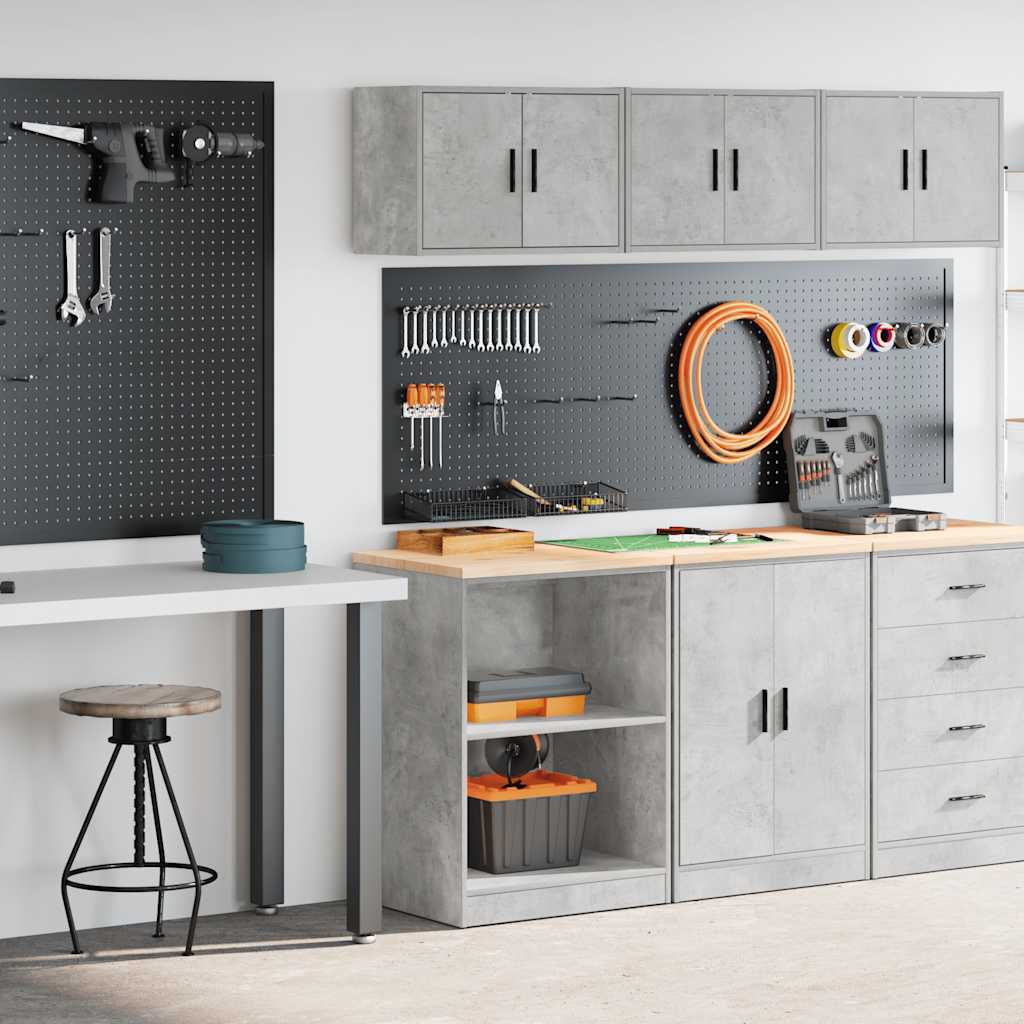 Armarios 2 uds para garaje madera de ingeniería blanco