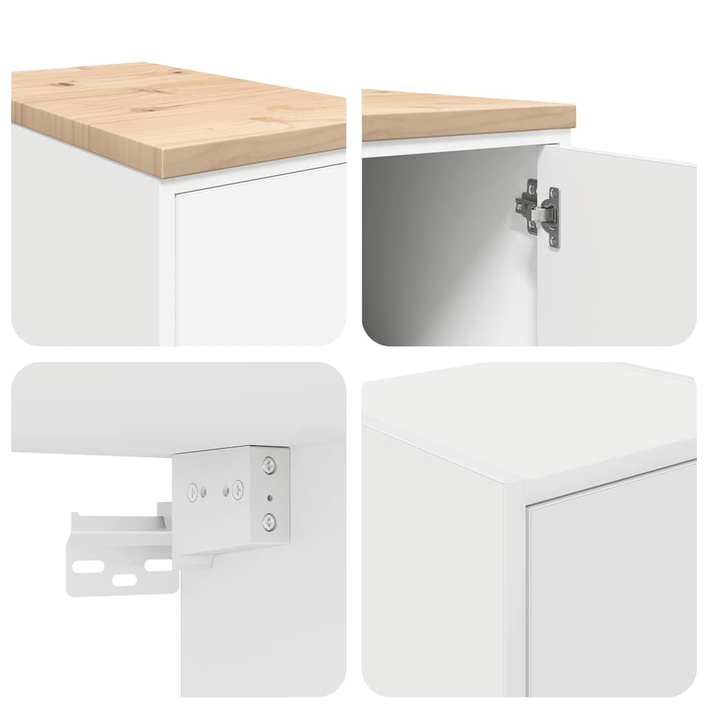 Armarios 2 uds para garaje madera de ingeniería blanco