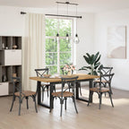 Mesa de comedor "NOAIN" patas U madera maciza pino 180x90x75 cm