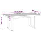 Mesa de comedor "NOAIN" patas U madera maciza pino 180x90x75 cm
