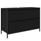 Juego de muebles de baño 3 pcs Roble Negro Madera de ingeniería