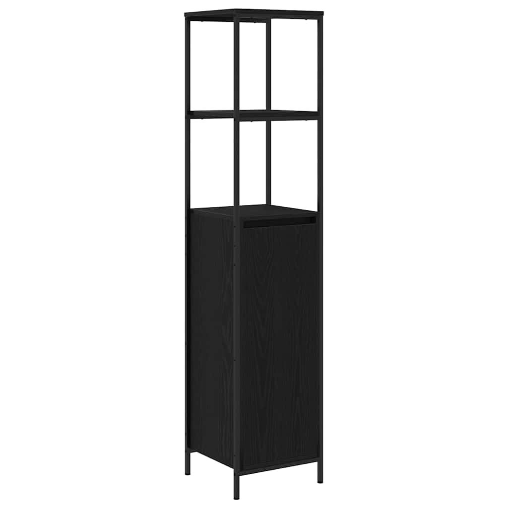 Juego de muebles de baño 3 pcs Roble Negro Madera de ingeniería