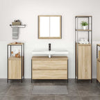 Juego de muebles de baño con cajón 3 pcs Roble Sonoma