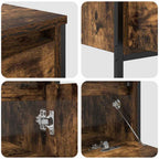 Juego de muebles de baño con cajón 3 pcs Roble ahumado