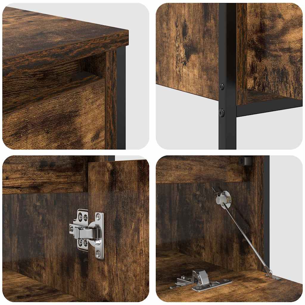 Juego de muebles de baño con cajón 3 pcs Roble ahumado