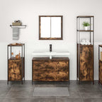 Juego de muebles de baño con cajón 3 pcs Roble ahumado