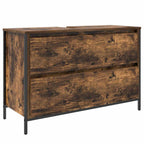 Juego de muebles de baño con cajón 3 pcs Roble ahumado