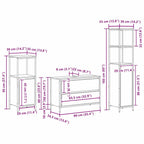 Juego de muebles de baño con cajón 3 pcs Roble ahumado