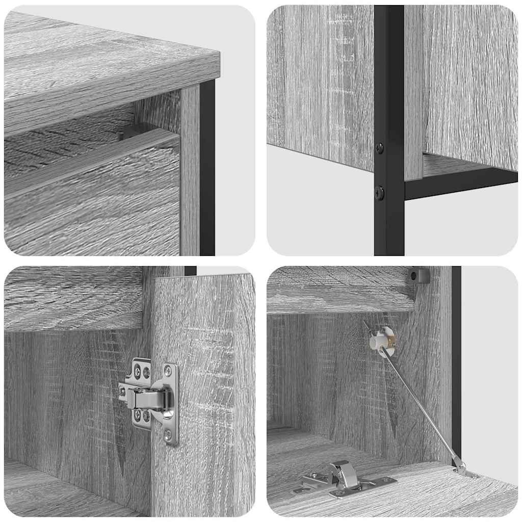 Juego de muebles de baño 3 pcs Gris Sonoma Madera de ingeniería