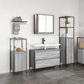 Juego de muebles de baño 3 pcs Gris Sonoma Madera de ingeniería