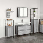 Juego de muebles de baño 3 pcs Gris Sonoma Madera de ingeniería