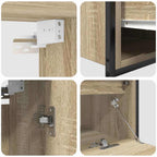 Juego de muebles de baño 5 pcs Beige Madera de ingeniería