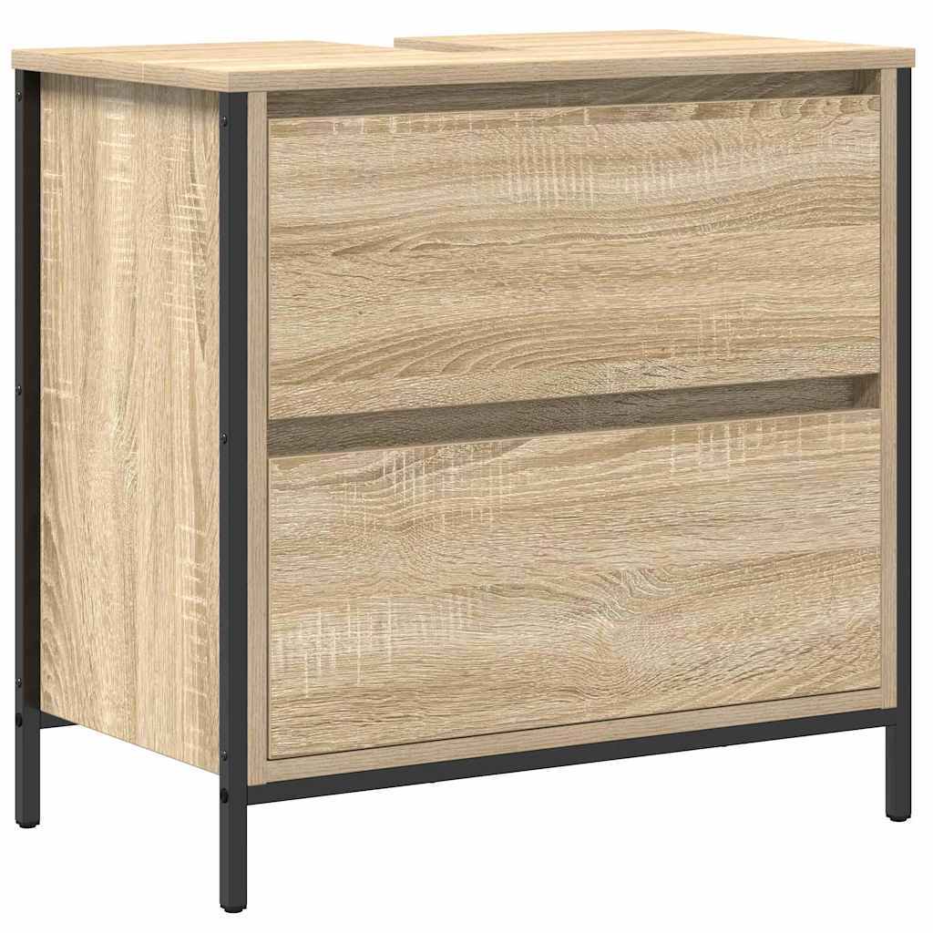 Juego de muebles de baño 5 pcs Beige Madera de ingeniería