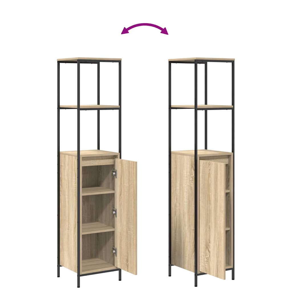 Juego de muebles de baño 5 pcs Beige Madera de ingeniería