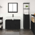 Juego de muebles de baño con cajón con puerta 2 pcs Roble negro