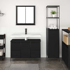 Juego de muebles de baño con cajón con puerta 2 pcs Roble negro