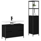 Juego de muebles de baño con cajón con puerta 2 pcs Roble negro