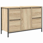 Juego de muebles de baño con cajón 2 pcs Roble Sonoma y Negro