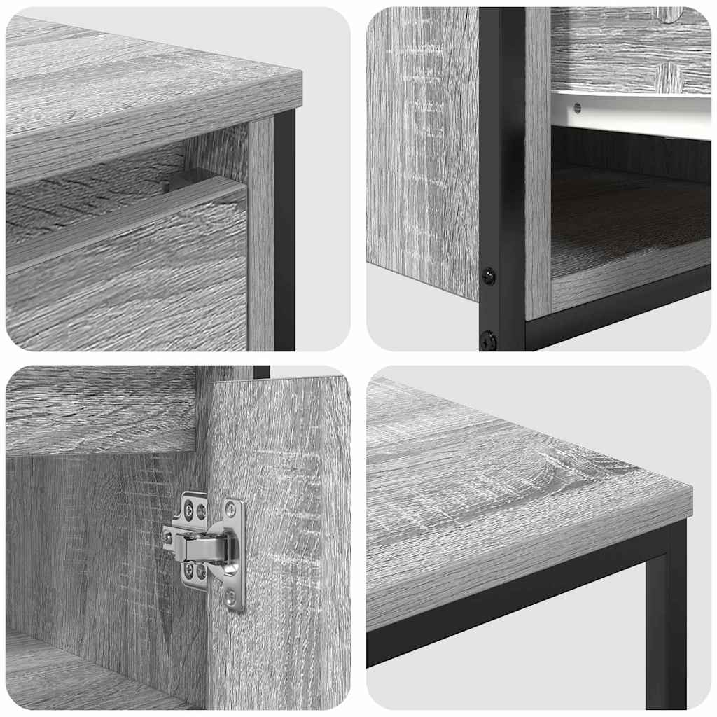 Juego de muebles de baño con cajón 2 pcs Gris sonoma y Negro