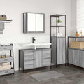 Juego de muebles de baño con cajón 2 pcs Gris sonoma y Negro