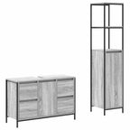Juego de muebles de baño con cajón 2 pcs Gris sonoma y Negro