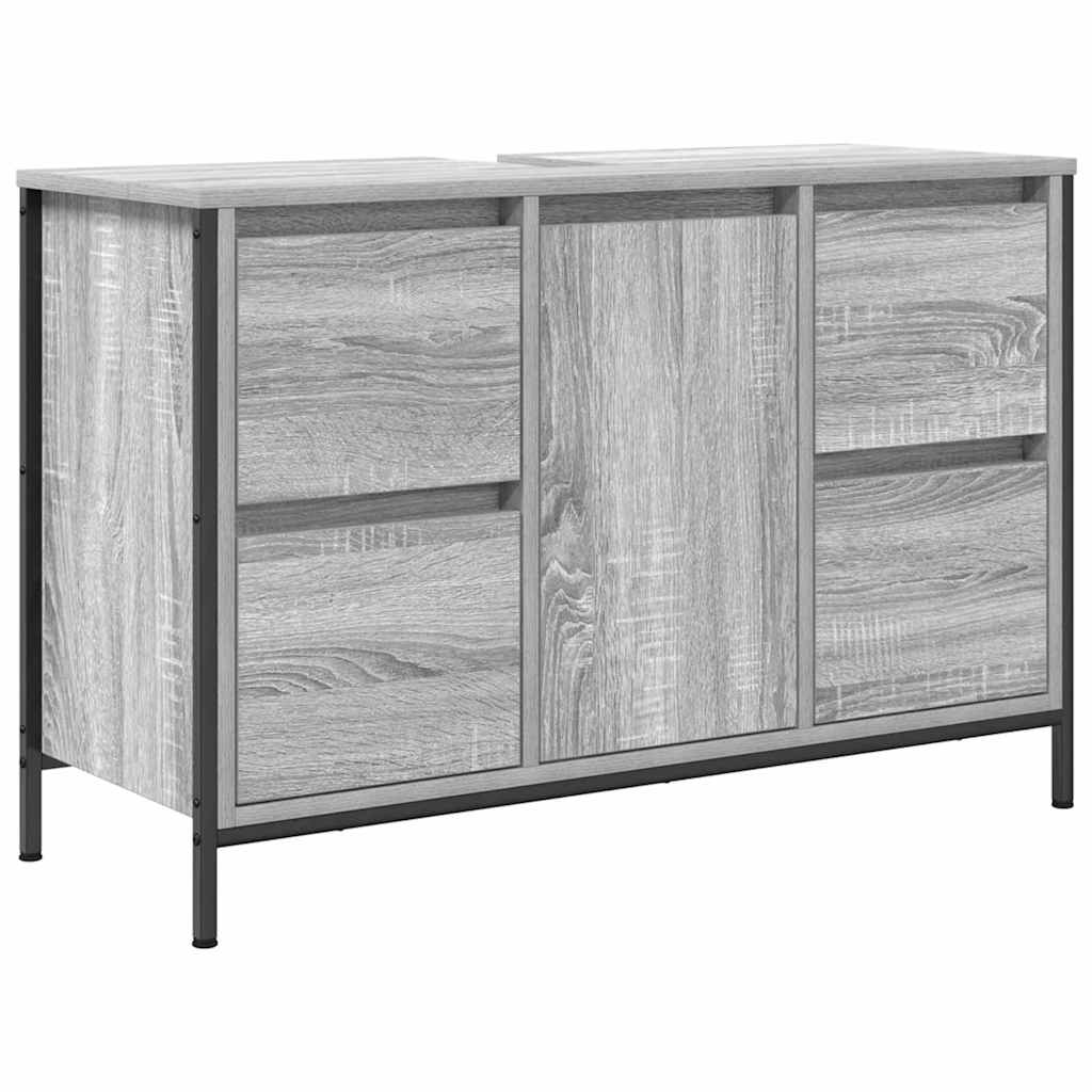 Juego de muebles de baño con cajón 2 pcs Gris sonoma y Negro