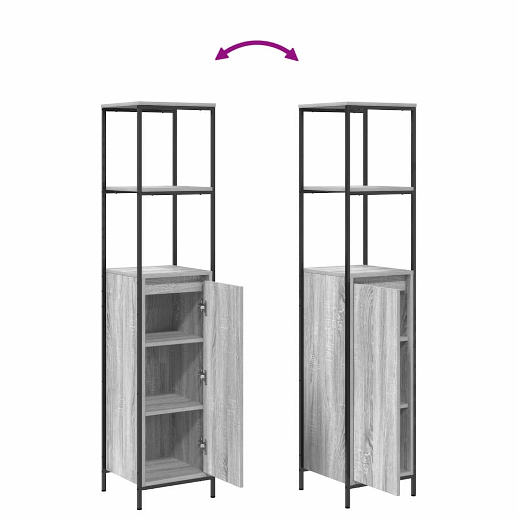 Juego de muebles de baño con cajón 2 pcs Gris sonoma y Negro