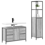 Juego de muebles de baño con cajón 2 pcs Gris sonoma y Negro