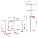 Juego de muebles de baño con cajón 2 pcs Gris sonoma y Negro