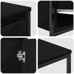 Juego de muebles de baño 3 pcs Roble Negro Madera contrachapada