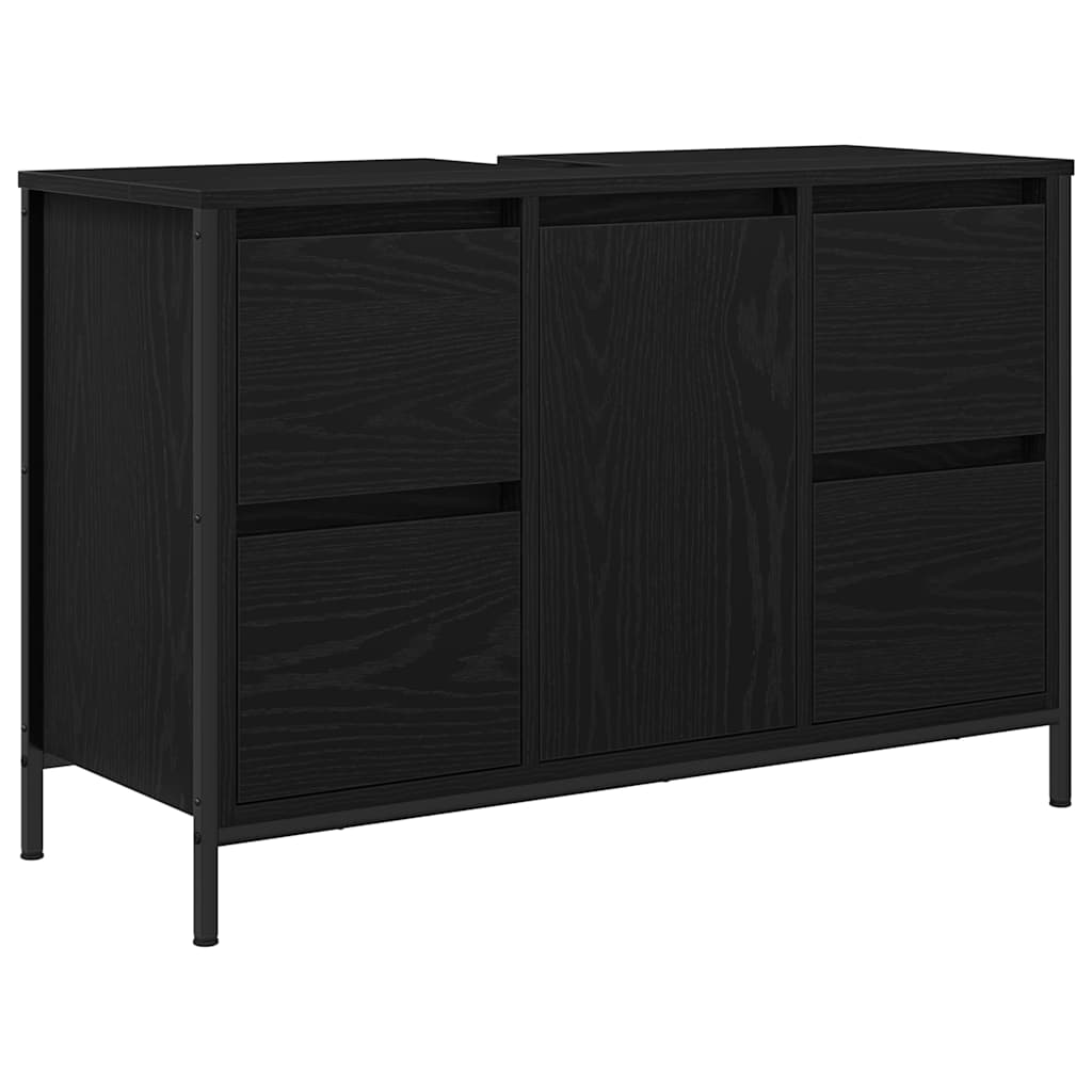 Juego de muebles de baño con cajón con puerta 2 pcs Roble negro