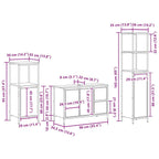 Juego de muebles de baño 3 pcs Roble Negro Madera contrachapada