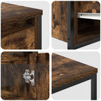 Juego de muebles de baño con cajón 3 pcs Roble Ahumado y Negro