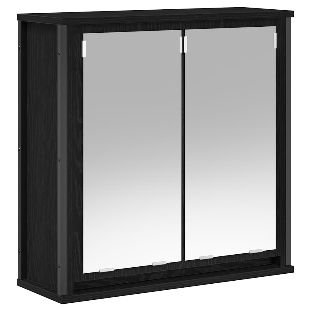 Juego de muebles de baño 5 pcs Roble Negro Madera de ingeniería