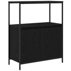 Juego de muebles de baño 5 pcs Roble Negro Madera de ingeniería