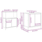 Juego de muebles de baño con estante 5 pcs Roble Sonoma y Negro