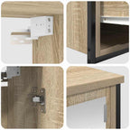 Juego de muebles de baño con estante 5 pcs Roble Sonoma y Negro