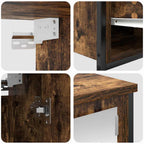 Juego de muebles de baño con puerta 5 pcs Roble Ahumado y Negro