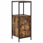 Juego de muebles de baño con puerta 5 pcs Roble Ahumado y Negro
