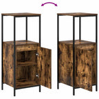 Juego de muebles de baño con puerta 5 pcs Roble Ahumado y Negro