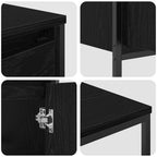 Juego de muebles de baño 3 pcs Roble Negro Madera de ingeniería