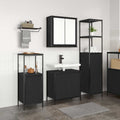 Juego de muebles de baño 3 pcs Roble Negro Madera de ingeniería