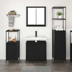 Juego de muebles de baño 3 pcs Roble Negro Madera de ingeniería