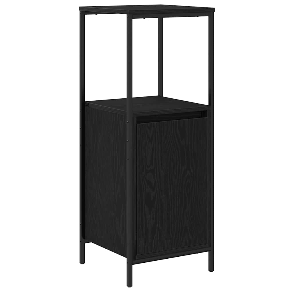 Juego de muebles de baño 3 pcs Roble Negro Madera de ingeniería