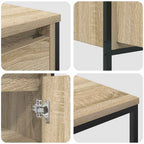 Juego de muebles de baño con estante 3 pcs Roble Sonoma y Negro