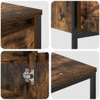 Juego de muebles de baño con puerta 3 pcs Roble Ahumado y Negro