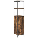 Juego de muebles de baño con puerta 3 pcs Roble Ahumado y Negro