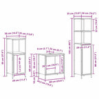 Juego de muebles de baño con puerta 3 pcs Roble Ahumado y Negro